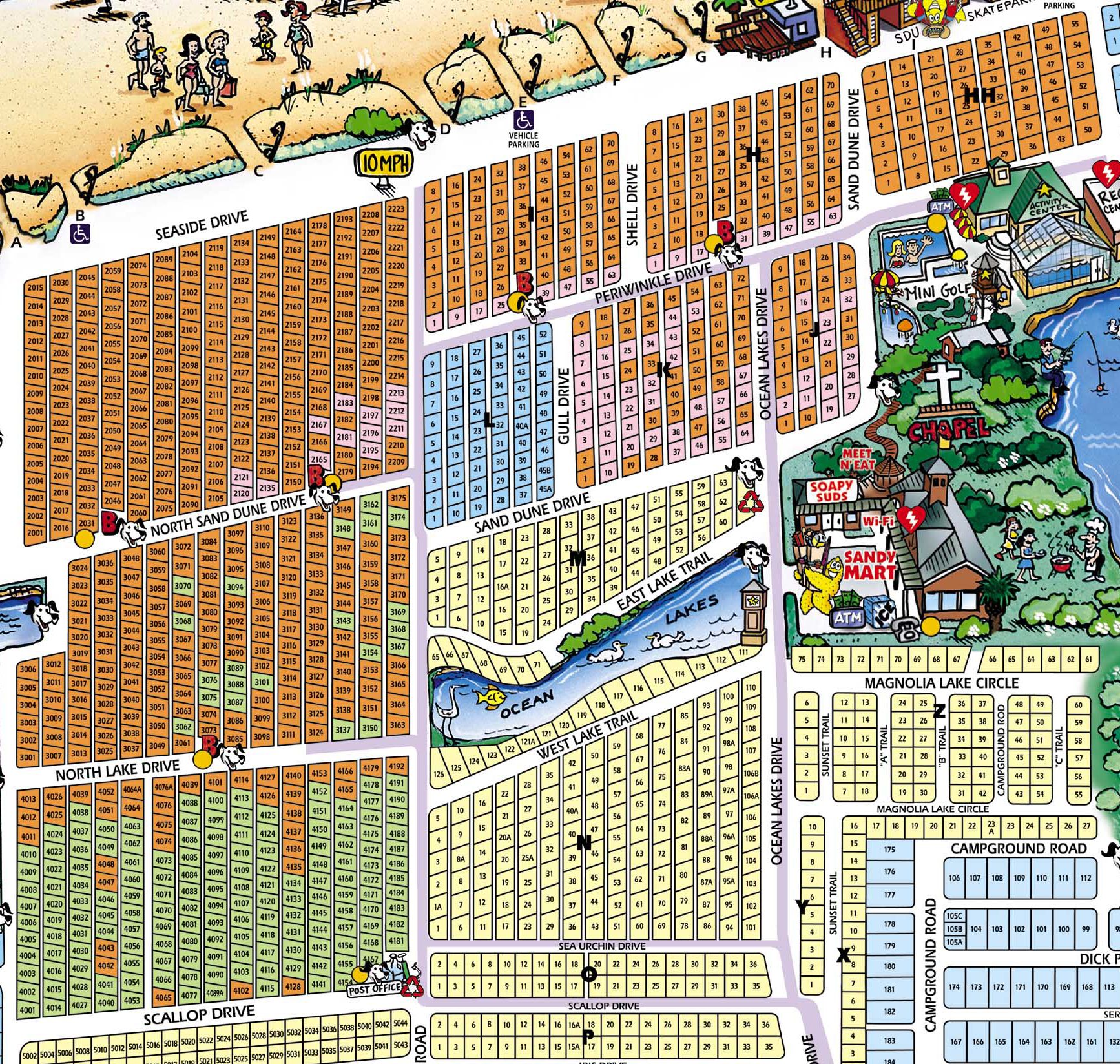 Maps Ocean Lakes Family Campground