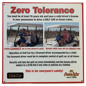 Photo of Zero Tolerance Signage with phots