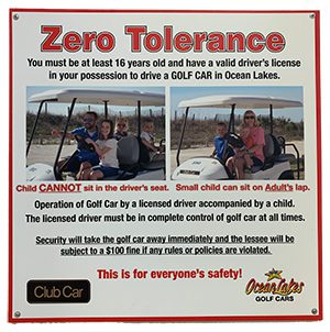 Golf Car Policies - Ocean Lakes Family Campground