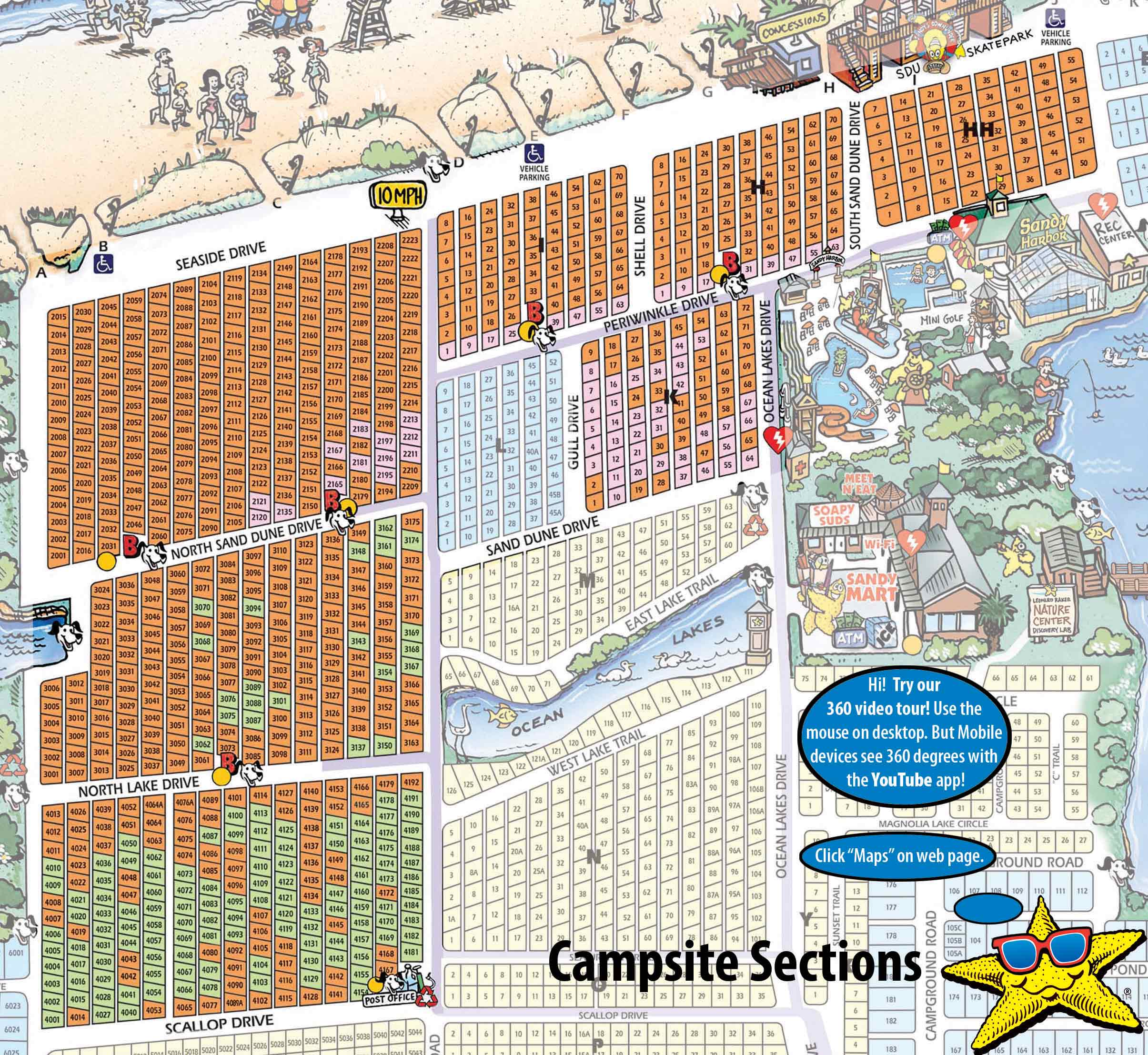 ocean lakes campground map Maps Ocean Lakes Family Campground ocean lakes campground map