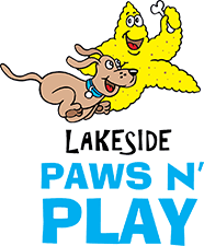 Ocean Lakes dog park logo for Lakeside Paws N' Play